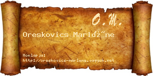 Oreskovics Marléne névjegykártya